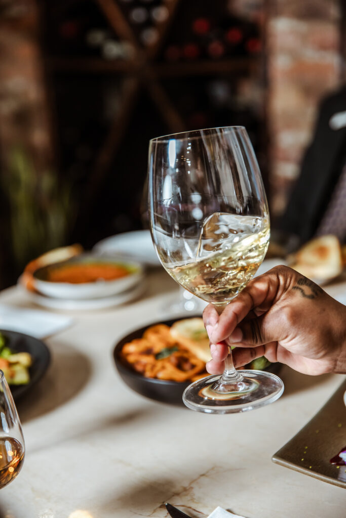 wine pairing at the chef's table at Verdicchio